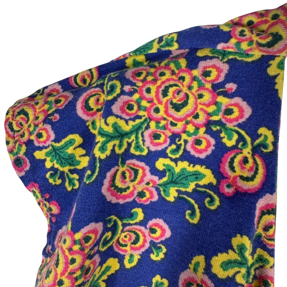 Boden Saskia Wrap Midi Dress Womens 2 Blue Medallion Floral Midi Ruffle Jersey - Picture 5 of 9